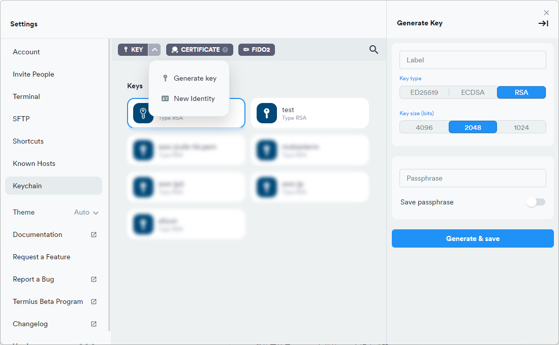 Termius Key Generation